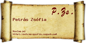Petrás Zsófia névjegykártya